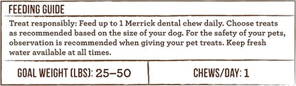 Merrick Fresh Kisses Natural Dental Chews Toothbrush Shape Treat Infused With Real Mint Medium Dogs - 30 ct. Box