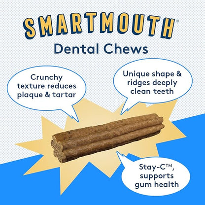 The Missing Link Smartmouth Vet Developed Dental Chew Treats, 7-in-1 Benefits: Healthy Teeth & Gums, Breath, Skin, Joints, Digestion, Heart, Immune System – Large/Extra Large 50-100lb+ Dogs, 28 Ct