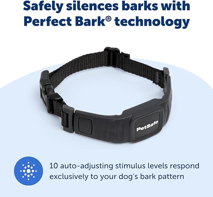 PetSafe NanoBark Collar - World's Smallest Bark Collar for Small Dogs, 10 Levels of Static Stimulation, Waterproof and Rechargeable Anti-Bark Training, Comfortable and Low-Profile Design