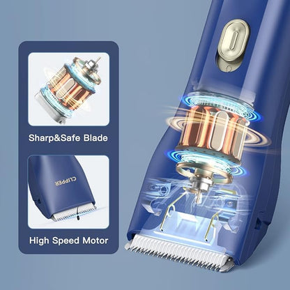 Dog Grooming Kit Clipper for Thick Coat Low Noise Cordless Cat Hair Trimmer Rechargeable Shaver Pet Grooming Tools for Small and Large Animals