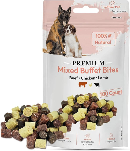 Mixed Buffet Bites for Pets, Dog Training Treats for Dogs of All Breeds, 100pc Dog Treat