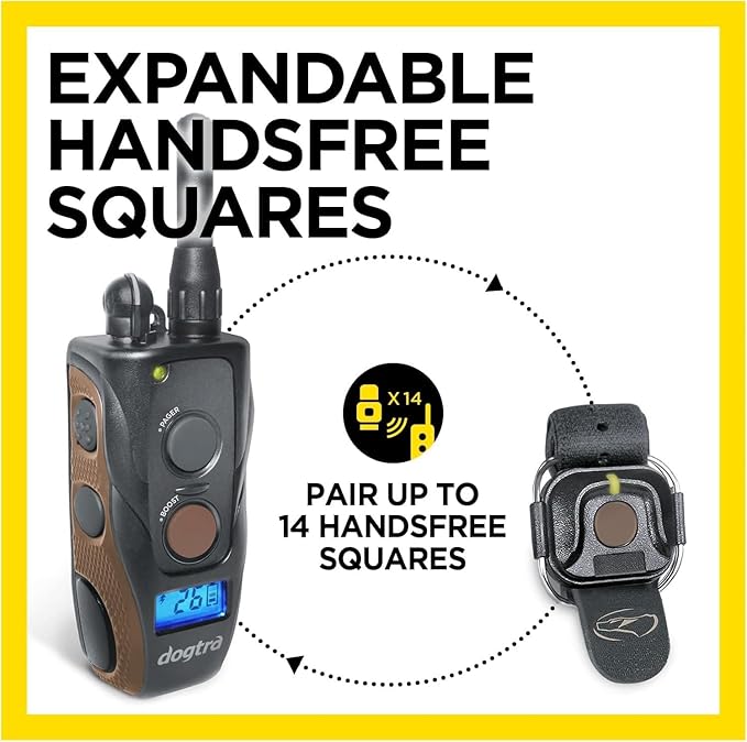 Dogtra 1900S HANDSFREE PLUS Boost and Lock, Remote Dog Training E-Collar, HANDSFREE SQUARE, 3/4-Mile Range, Rechargeable, Waterproof, High-Output, 1 Dog System, eCollar for Medium, Large Dogs