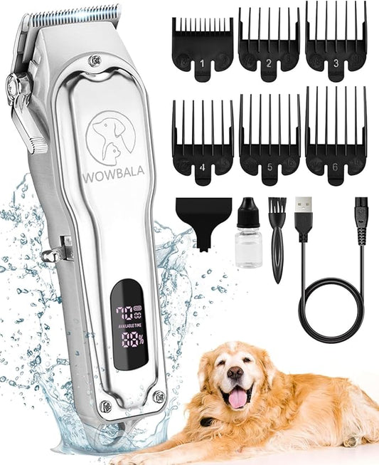 Dog Clippers for hair Grooming: Dog Grooming Clippers Kit for Thick Heavy Coats - Cordless Pet Hair Shaver - Professional Low Noise Electric trimmer