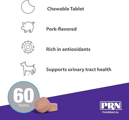 PRN Pharmacal CranMate Cranberry Supplement - Chewable Cranberry Extract Nutritional Supplements for Dogs & Cats - Cranberry Urinary Tract Health - 60 Chew Tabs