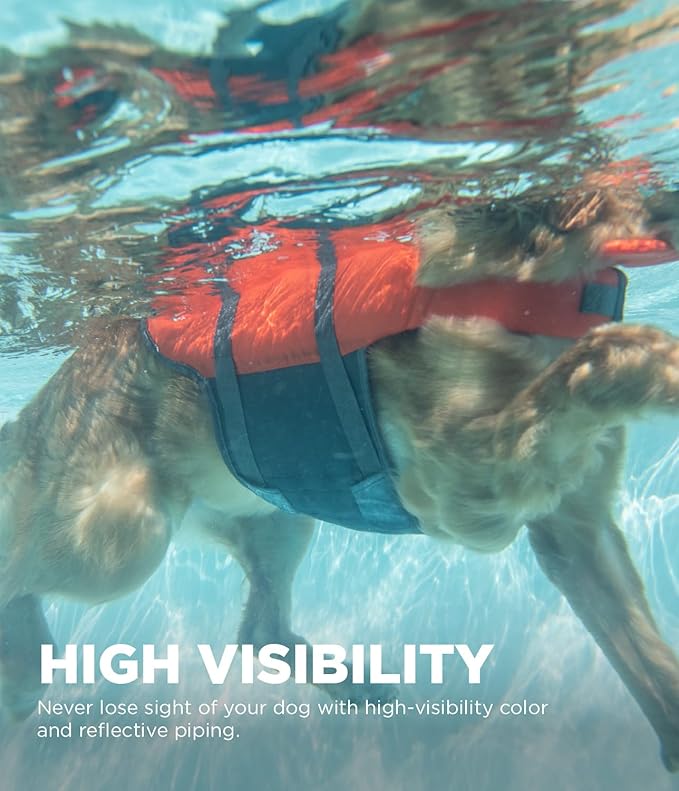 Outward Hound Granby Splash Orange Dog Life Jacket, Large