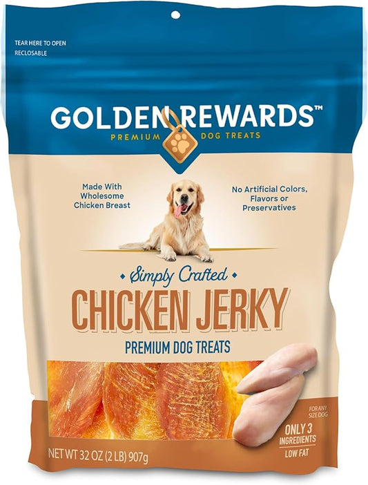 Golden Rewards Pack of 2 Chicken Jerky Dog Treat, 32 oz