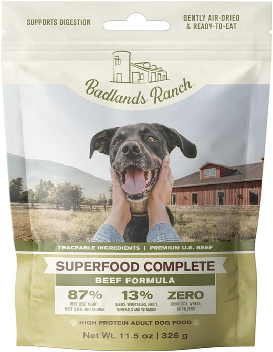 by Katherine Heigl- Superfood Complete, Air-Dried Adult Dog Food - High Protein, Zero Fillers, Superfood Nutrition (11.5 oz., Premium Beef)