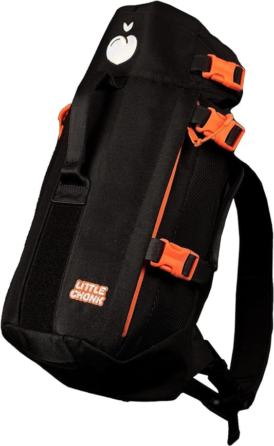 The Maxine One Dog Backpack Carrier by LITTLE CHONK | Adjustable Front Facing Bag for Travel or Hiking | Made for Pets Up to 35 lbs | Small, Bark After Dark Black