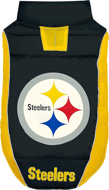 Pets First Pets NFL Licensed Dog & Cat Vest Pet Puffer Down Coat Jacket, Team Color, Large US