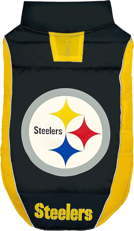 Pets First Pets NFL Licensed Dog & Cat Vest Pet Puffer Down Coat Jacket, Team Color, Large US
