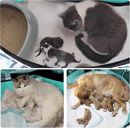 Foldable Dog Playpen Enclosed Cat Puppy Playpen Indoor Pop Up Pet Animal Playpen Outdoor Kennel Cage Pen Tent for Small Medium Dog Puppy Cat Kitten Rabbit - 29" L x 29" W x 16" H