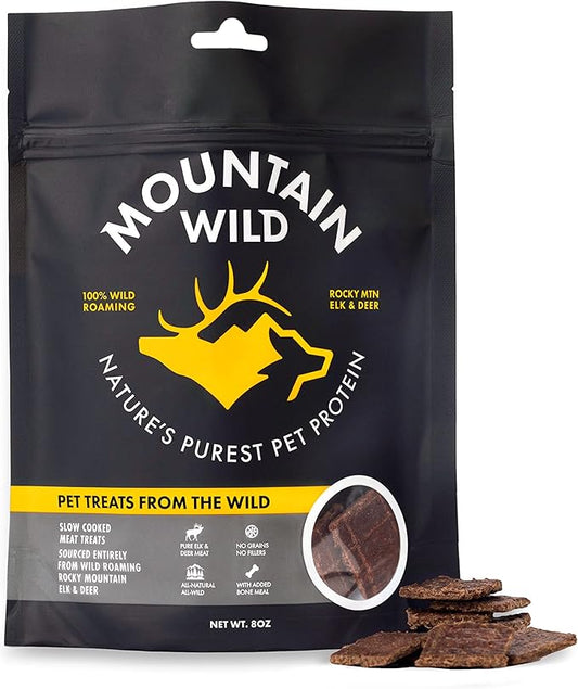 Venison Jerky Dog Treats, Grain Free, All Natural, No Fillers, No Artificial Preservatives - Nature's Purest Dog Treats - 8 oz Bag