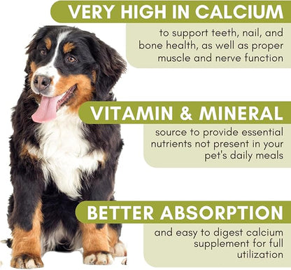 Wholistic Pet Organics Sea Coral: Organic Sea Coral Calcium Dog Supplement - Natural Source of Calcium for Dogs Teeth and Bone Health - Natural Marine Coral Calcium Vitamins for Dogs