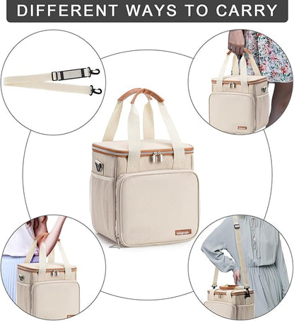 Pet Grooming Bag, Dog Grooming Supplies Organizer Tote Bag, Perfect for Pet Grooming Tool Kit Accessories-Cream