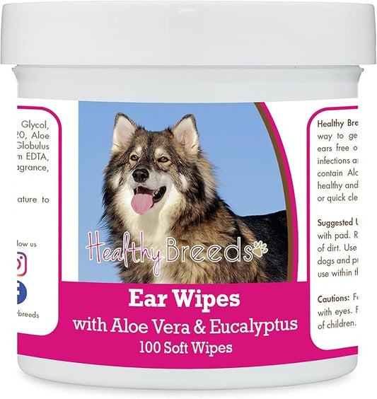 Healthy Breeds Utonagan Ear Cleaning Wipes with Aloe & Eucalyptus for Dogs 100 Count