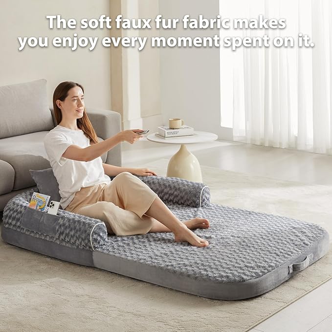 Human Dog Bed for People Adults, Dog Bed for Humans Size Fits You and Pets, Washable Faux Fur Orthopedic Human Dog Bed for People,Dog Bed for Humans