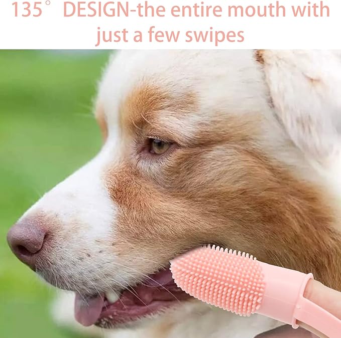 Dog Toothbrush Kit, 6Pack Dog Finger Toothbrush for Dog Teeth Cleaning&Dog Dental Care, Cat Toothbrush Dog Tooth Brush Puppy Toothbrush Pet Toothbrush (Pink (6-Pack))