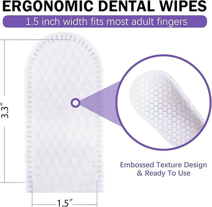 50 Counts Pet Teeth Cleaning Dental Finger Wipes for Dogs & Cats, Reduces Plaque & Freshens Breath No-Rinse Dog Teeth Care Finger Wipes, Easy to Use Disposable Gentle Cleaning & Gum Care Pet Wipes