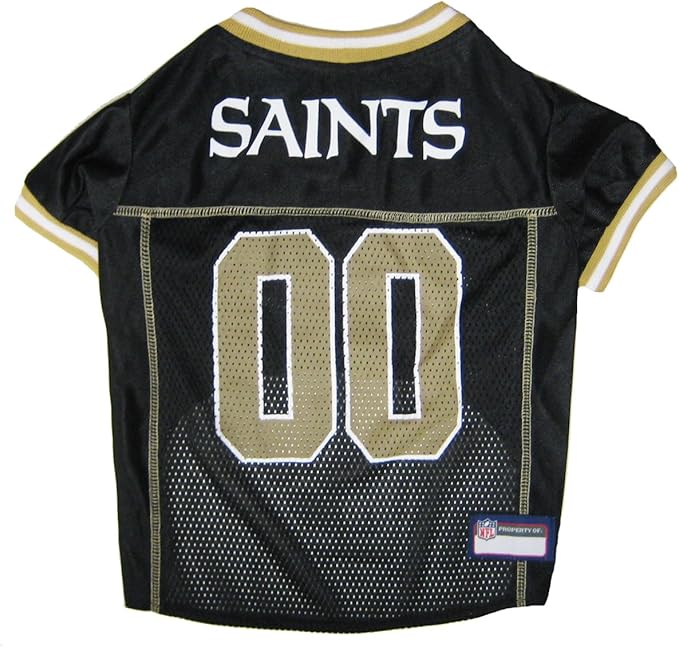 NFL New Orleans Saints Dog Jersey, Size: Large. Best Football Jersey Costume for Dogs & Cats. Licensed Jersey Shirt