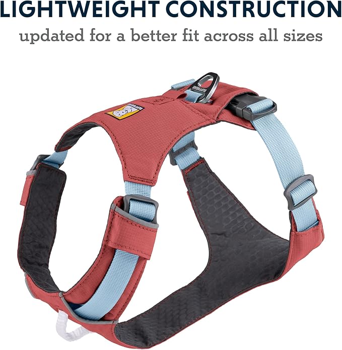 Ruffwear, Hi & Light, Everyday Lightweight Dog Harness, Trail Running, Walking, Hiking, All-Day Wear, Salmon Pink, Medium