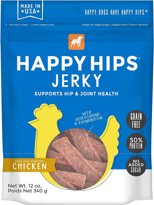 Chicken Jerky, Grain Free Dog Treats With Glucosamine & Chondroitin, Made In USA, 12 oz