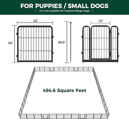 FXW Rollick Dog Playpen for Yard, RV Camping│Patented, 24 inch 48 Panels