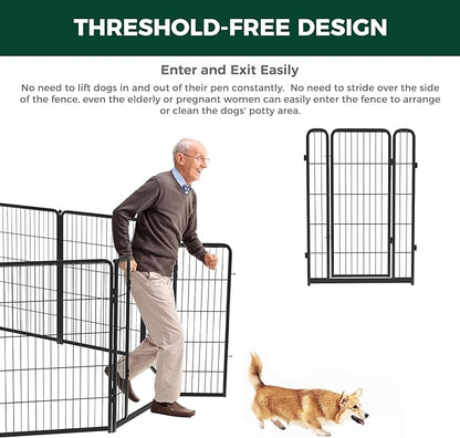 FXW Homeplus Dog Playpen Designed for Indoor Use, 40" Height for Large Dogs, Black│Patented