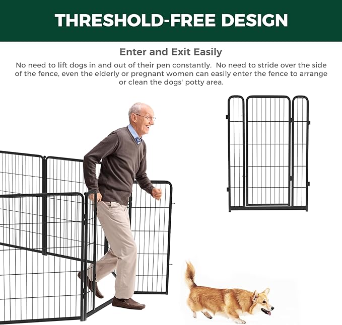 FXW Homeplus Dog Playpen Designed for Indoor Use, 40" Height for Large Dogs, Black│Patented
