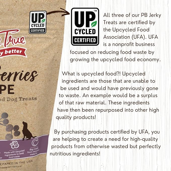 Tender & True PB+ Berries Low-Fat Dog Jerky Treats