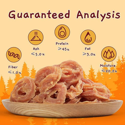 Jungle Calling Dog Treats Chicken Rings, Chewy Snacks for All Dogs Help Hip & Joint Health, Chicken Jerky for Dogs