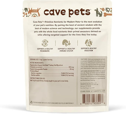 Super Blend Powder, Mushroom Mycelium and Dog Probiotic Supplement for Brain and Digestive Health, Turkey Tail & Probiotics