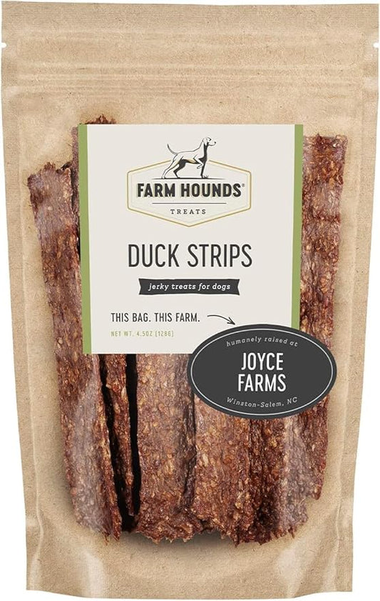 Farm Hounds Premium Natural Duck Treats for Dogs, 100% Made from Humanely-Raised Ducks, No Fillers Added, Nutrient-Rich Duck Jerky Dog Treats, Healthy Delicious Dog Strips, Made in USA, 2-Pack