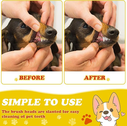 Nuenen 150 Pcs Dog Toothbrush Dual Headed Dental Brushes Puppy Tooth Brushing Kit Long Handle Dog Tooth Brush for Large and Small Dogs Cats Most Pets Teeth Cleaning Oral Care Supplies (Vibrant Color)