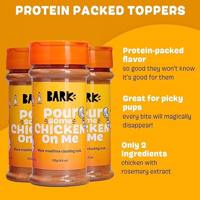 Barkbox - Pour Some Chicken On Me, 3 Pack - Dry Dog Food Toppers with High Protein, Limited Ingredients - Meal Flavor Enhancer for Large & Small Breeds - 4.6 Oz