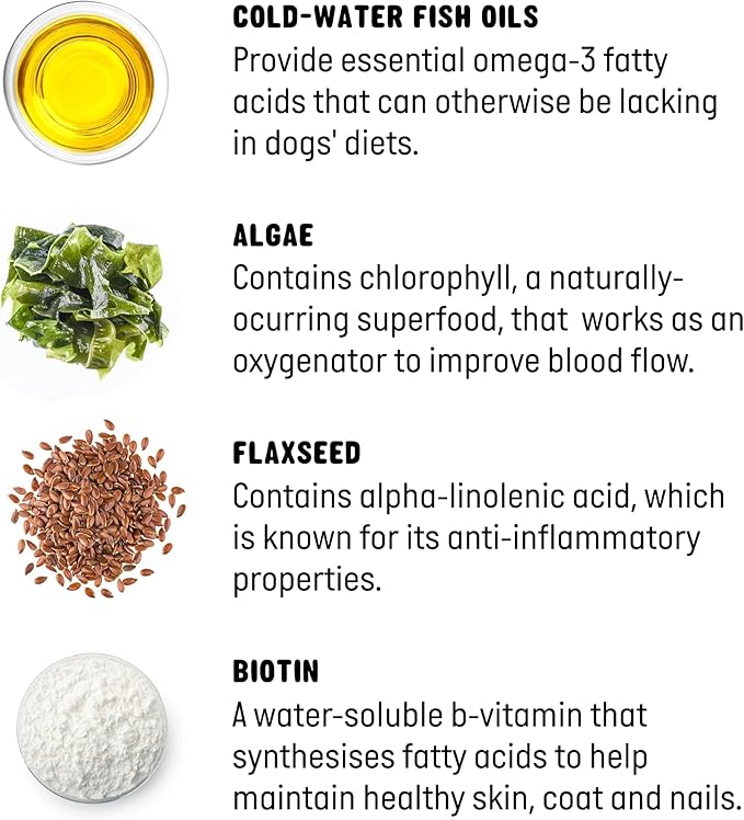 Omega 3 Fish Oil for Dogs Soft Chews 120 ct - Omega 3 for Dogs with Biotin & Vitamin E for Shiny Coat - Dog Skin and Coat Supplement for Itchy, Dry Skin - Shedding Omega 3 6 9 Oil for Dog