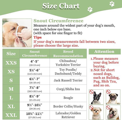 Mayerzon Dog Muzzle, Soft Mesh Muzzle for Small Medium Large Dogs Chihuahua Poodles Beagle Dachshund Corgis Labrador, Puppy Muzzle for Biting Chewing Grooming, Allows Panting Drinking