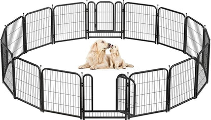 Dog Playpen 8/16 Panels 32" Height Heavy Duty Dog Fence Puppy Pen for Large Medium Small Dogs Indoor Outdoor Foldable Pet Exercise Pen
