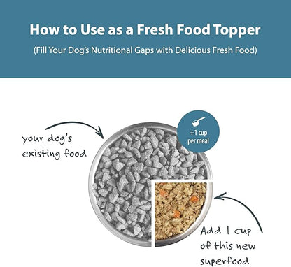 JustFoodForDogs Pantry Fresh Wet Dog Food, Complete Meal or Dog Food Topper, Chicken & White Rice Human Grade Dog Food Recipe - 12.5 oz (Pack of 6)