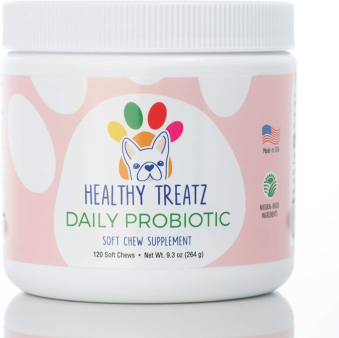Probiotic Chews for Dogs - with Natural Digestive Supporting Enzymes for Relief of Diarrhea & Upset Stomach + Gas & Constipation - Allergy & Immune System Support