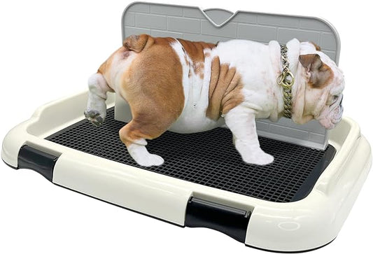 Hamiledyi Dog Toilet Dog Potty Pet Indoor Potty Indoor Potty Training Tray Simulated Wall Dog Toilet Portable Indoor Removable Dog Toilet with Removable Grille for Small and Medium Dogs (Black)