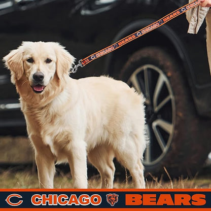 NFL PET Leash, Small, Chicago Bears Dog Leash, Football Team Leash for Dogs & Cats. A Shiny & Colorful Dog & Cat Leash with Embroidered Team Name/Logo Licensed by the NFL