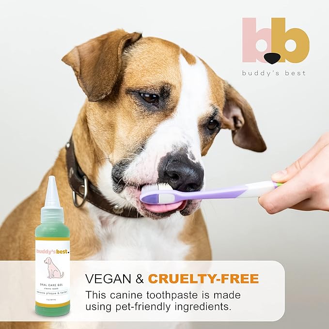 Buddy's Best Dog Dental Care, Dogs Toothpaste, Oral Care Gel for Teeth Cleaning & Fresh Breath, Formulated for Pets as Young as 8 Weeks, 2Oz