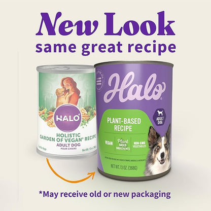 Halo Garden of Vegan Adult Wet Dog Food, Plant-Based, 13oz Can (Pack of 12)