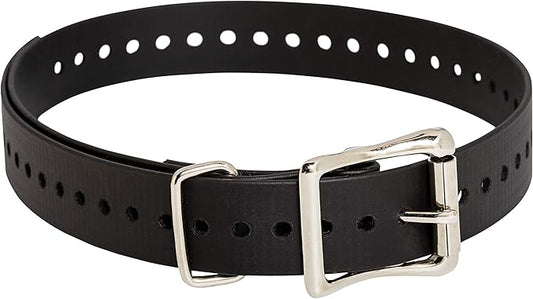 SportDOG Brand 1 Inch Collar Straps - Waterproof and Rustproof - Tightly Spaced Holes for Proper Fit - Black