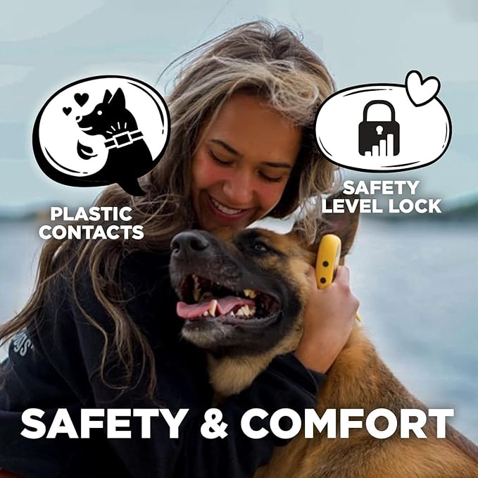 Dogtra CUE Easy Safe Stylish e-Collar with Vibration Waterproof Rechargeable Yellow ecollar for Small Medium Large Dogs Remote Training Collar (1st Generation)
