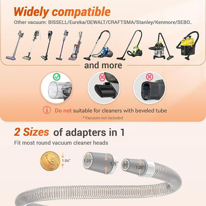Afloia Dog Grooming Kit, 8 in 1 Dog Brush Vacuum Attachment with Dog Clippers Nail Trimmer Grinder Pet Brush Shedding Brush Comb & Scissors,for Vacuum Cleaners Like Dyson, Shark, Bissell, Eureka, etc