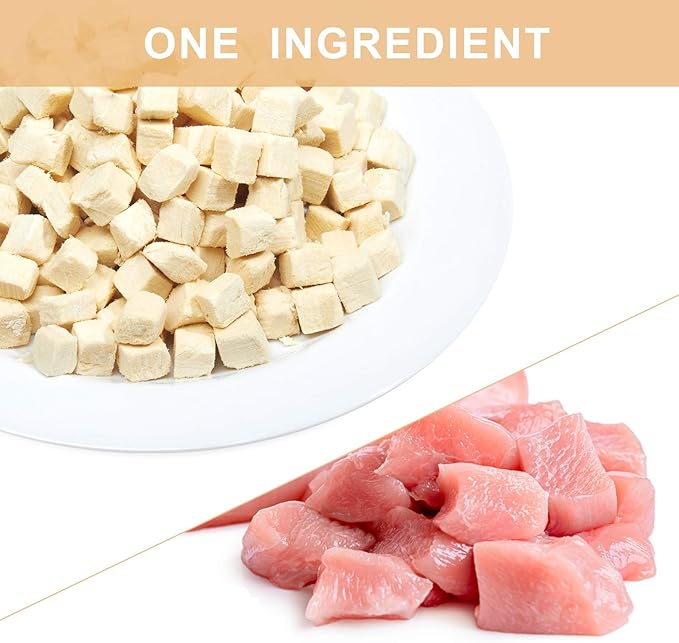 Jungle Calling Freeze Dried Cat and Dog Treats, Grain Free, Raw Single Ingredient Chicken, High Protein Snacks for Training (Chicken Cube)