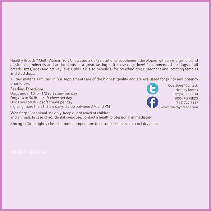 Healthy Breeds Rottweiler Multi-Vitamin Soft Chews 60 Count