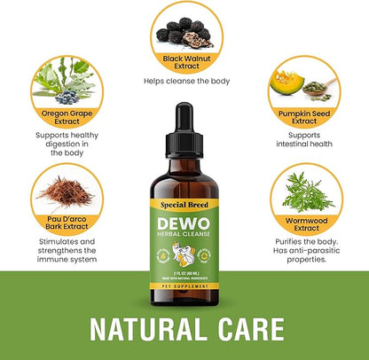 Cats and Dogs Natural Broad Spectrum Treatment Against Parasites and Toxins, Homeopathic Support and Breeds, Made in The USA, 2oz