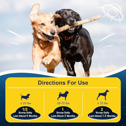 Dog Vitamins Powder, Dog Multivitamin with Probiotics, Glucosamine, Omega 3, Support Gut, Joint & Mobility, Itchy Skin & Coat, Minerals and Antioxidant for Immune Health, 84 Servings